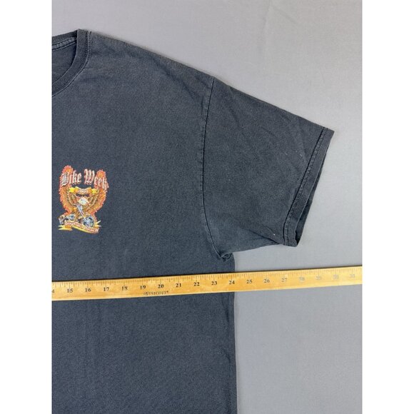 Rare Vintage Y2K Bike Week 2009 Daytona Beach Eagle Thrashed Faded Black XL Tee - Picture 10 of 11